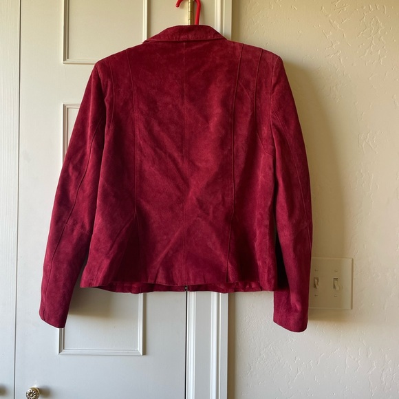 Uniform Petite John Paul Richard Womens Size PL Red Leather Suede Jacket - Picture 6 of 6